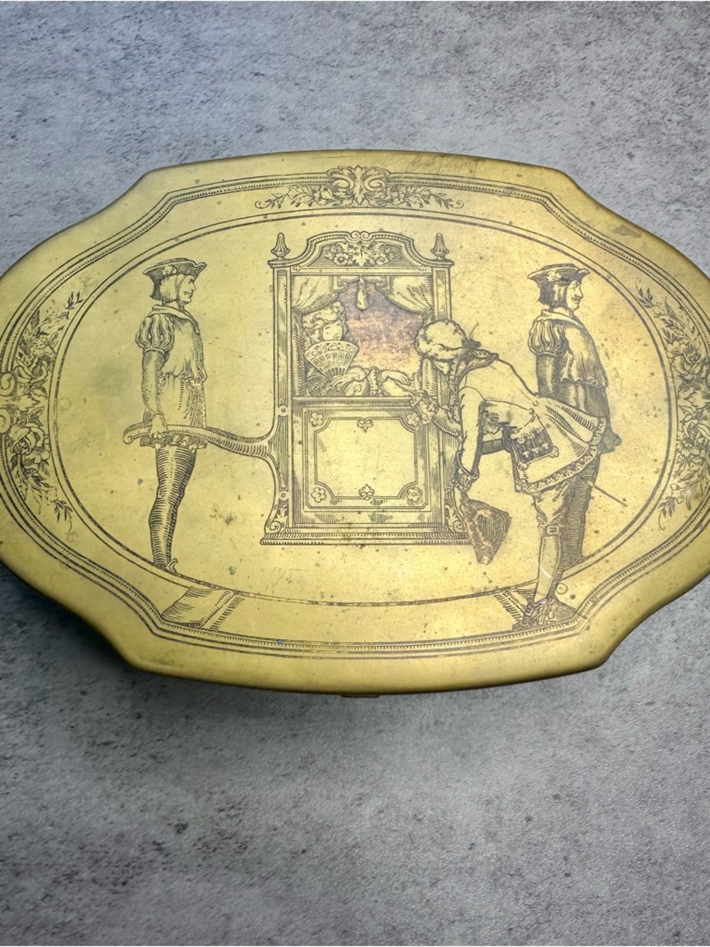 Vintage Schrafft's Brass Candy Tin Boston MA